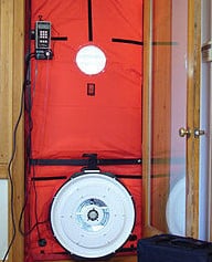 Blower Door Testing for home air leaks for energy efficiency